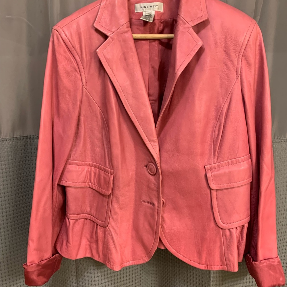 Pink leather jacket